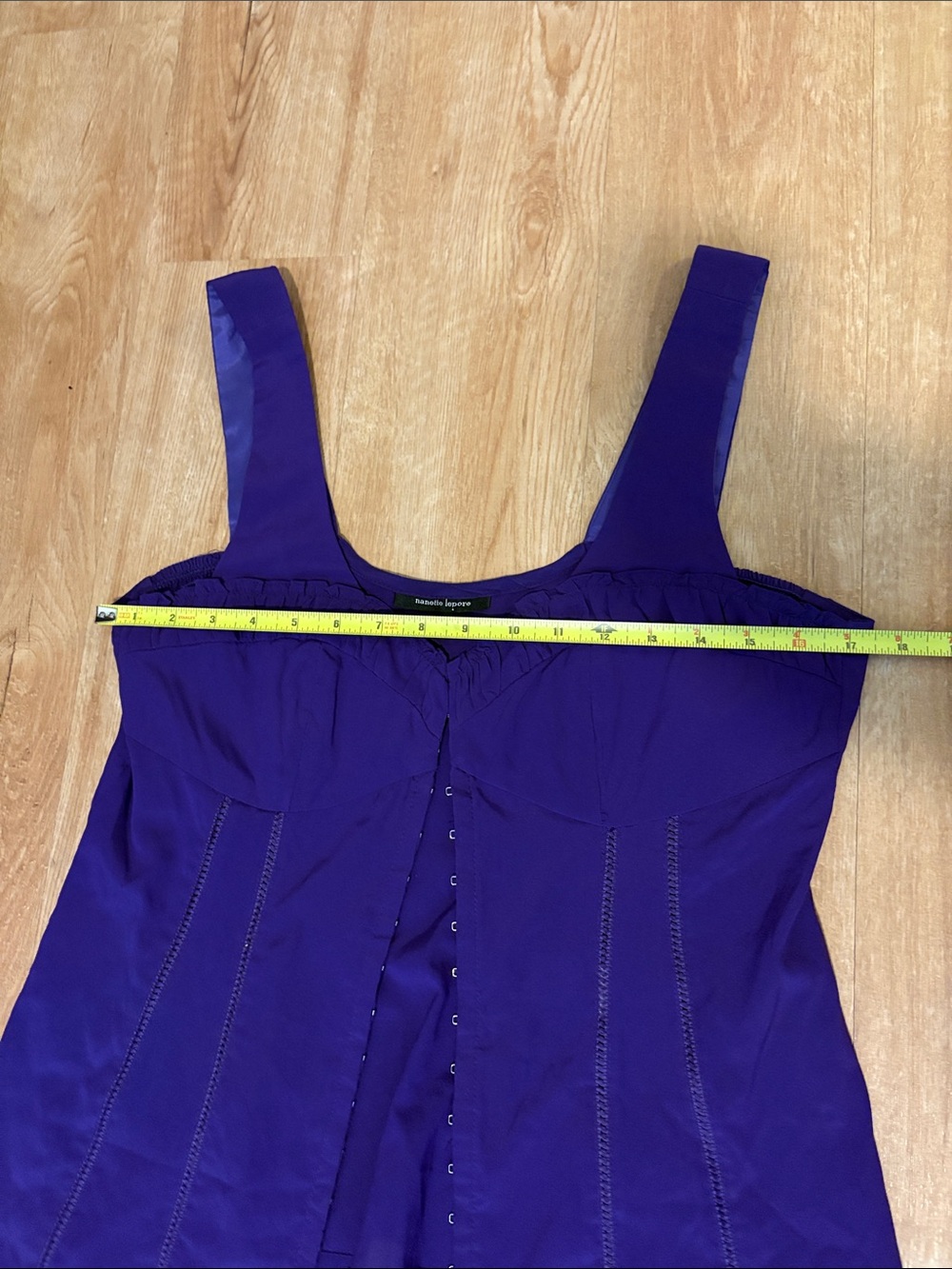 Nanette Lepore purple silk clasp bustier top - Picture 3 of 5